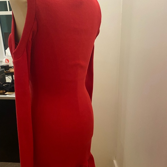 Avec Les Filles Dress Red Cold Shoulder xs - Picture 6 of 6